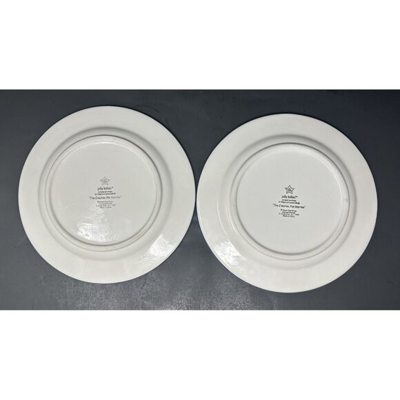 (2) SANDI GORE EVANS THE S'MORES THE MERRIER Jolly Follies Dinner Plates Snowmen - Picture 3 of 13